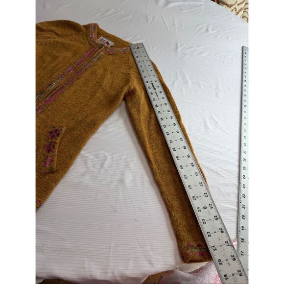 The Alpaca Connection Peru Brown Cardigan Sweater Size Small Hand Made - Picture 5 of 10